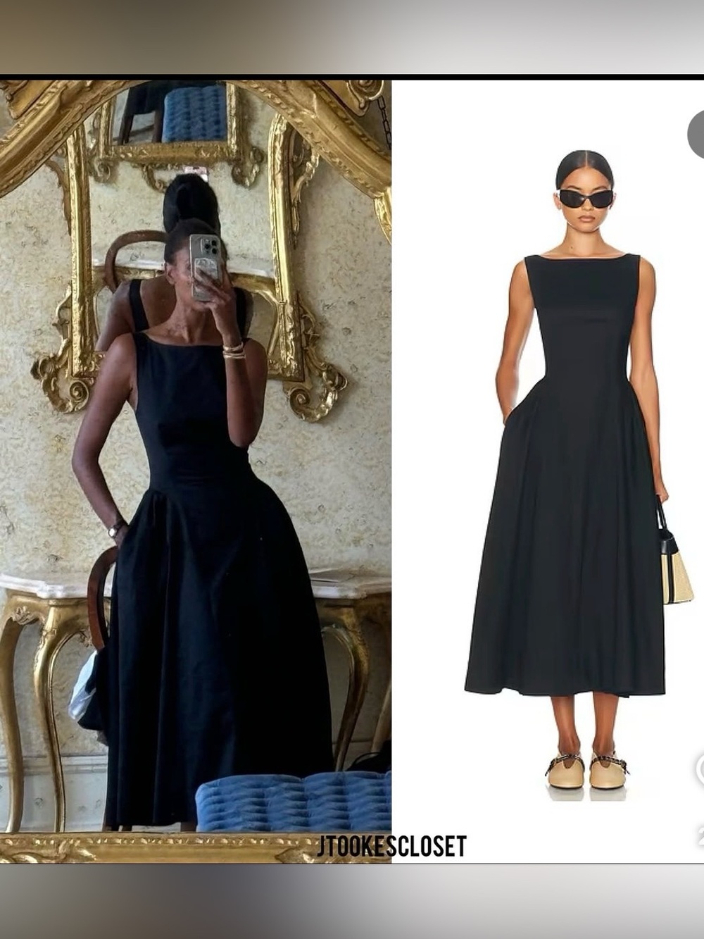 NEW Helsa Stretch Cotton Sateen Midi Dress in Black | size M